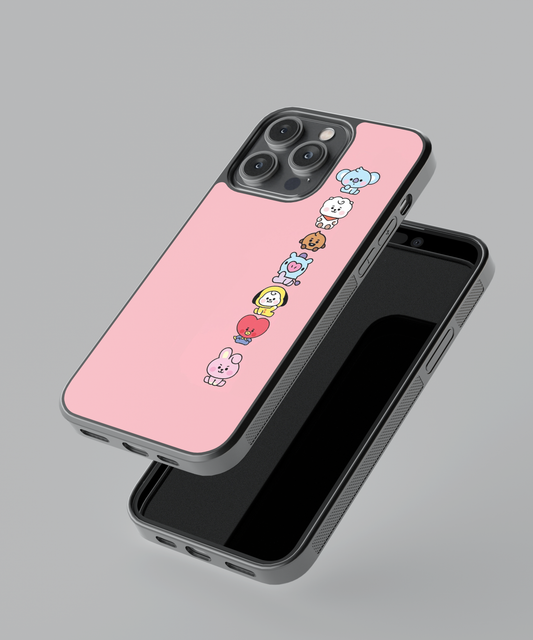 BT21 Pink Glass Cover