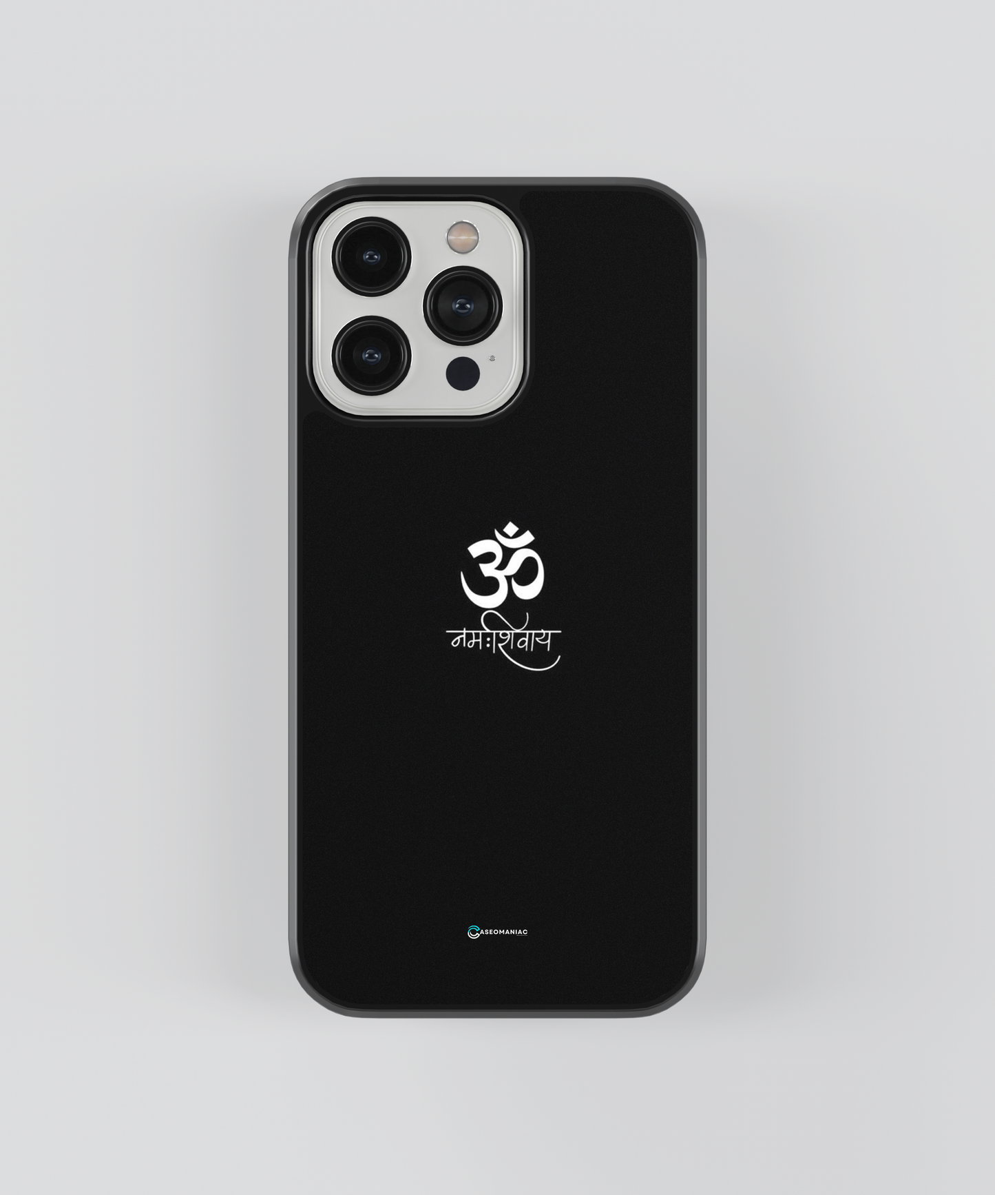 Om Black Imprint Glass Case