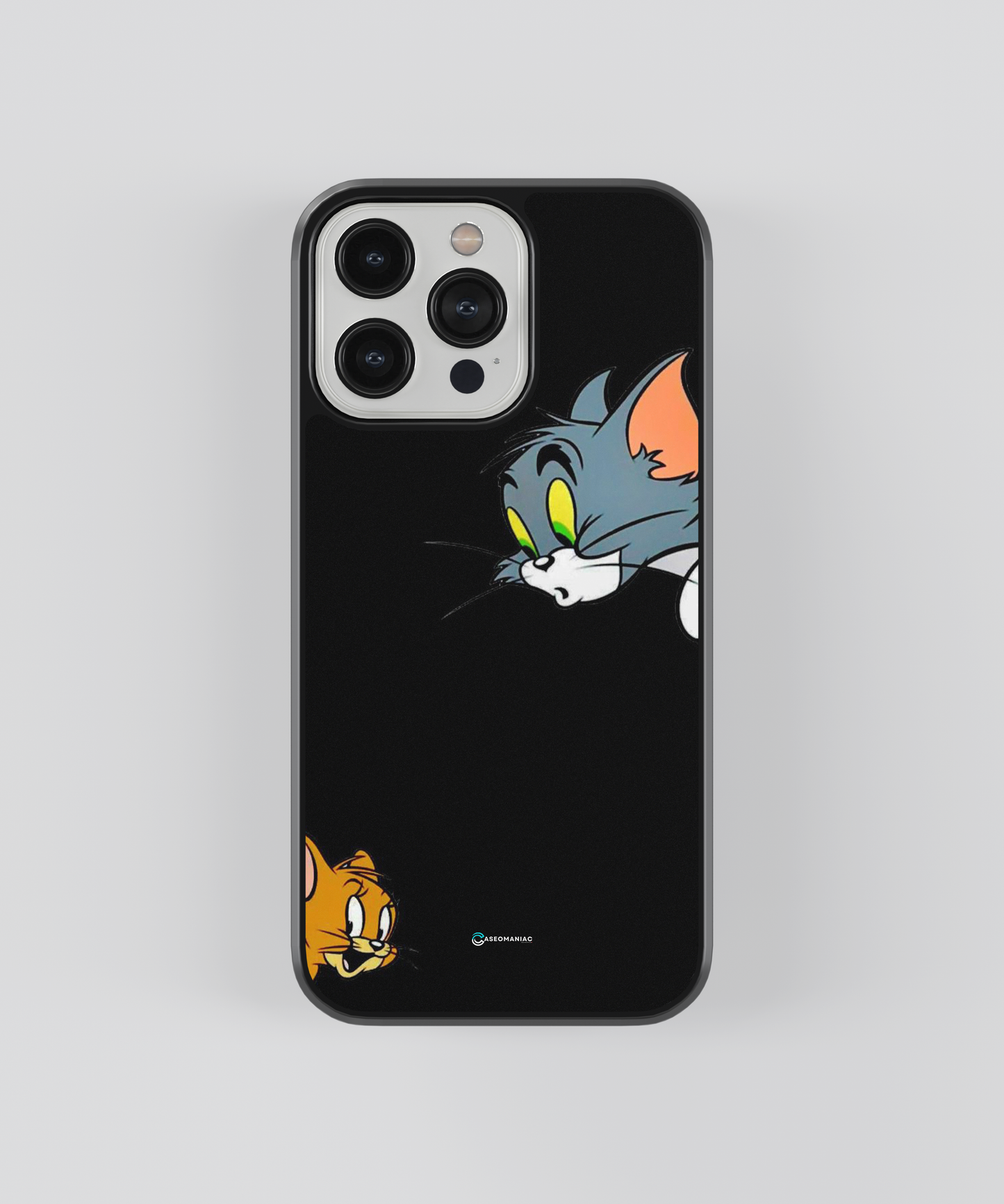Tom and Jerry Black Glass Case