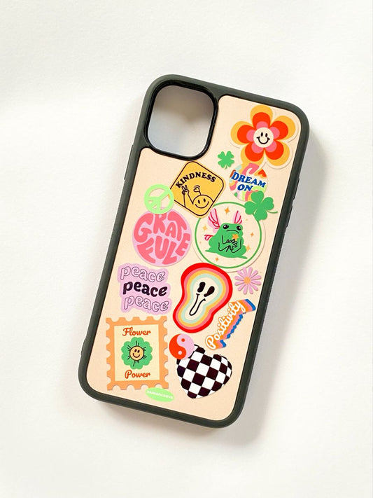 Cute Sticker Glass Cover