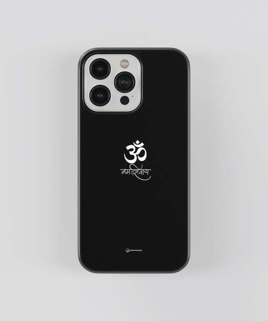 Om Black Imprint Glass Case